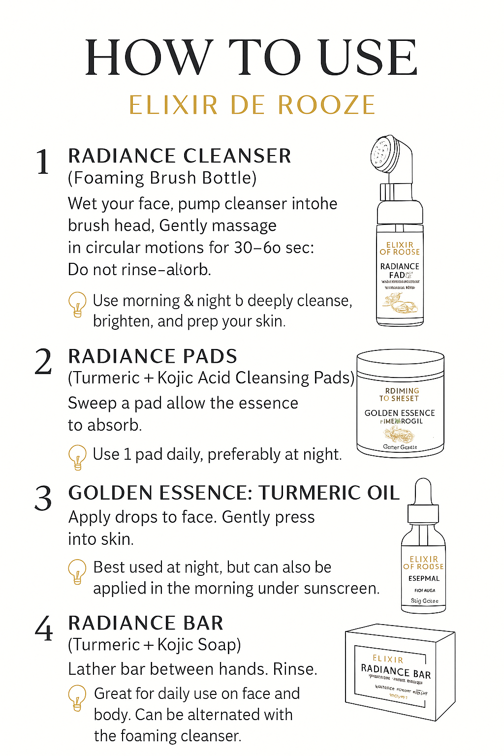 Elixir De Rooze Radiance Collection – Turmeric + Kojic Essentials ✨