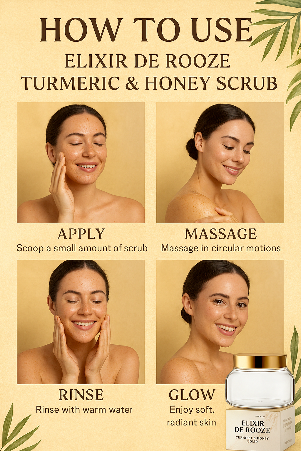 Elixir De Rooze
Turmeric & Honey Body Scrub